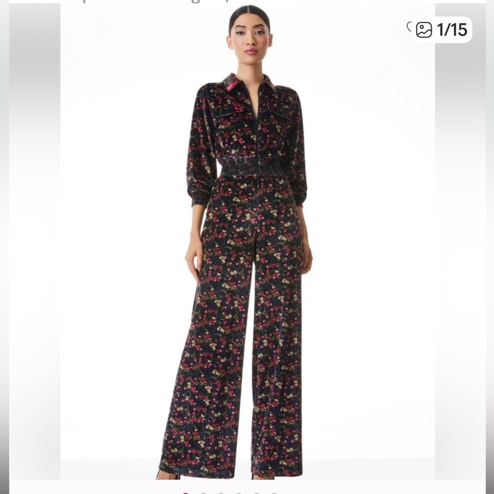 Alice + Olivia Danae Ditsy Days Combo Jumpsuit with Wide-Leg Design NWT
